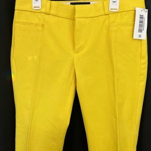 NWT. Banana Republic, yellow, Sloan Fit Trousers. Size 0.